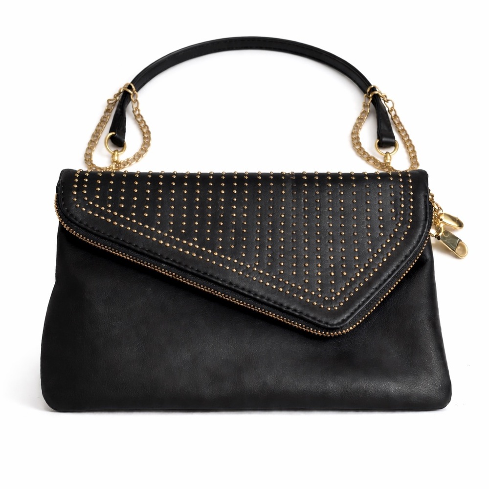 MMS Black Studded Clutch Bag